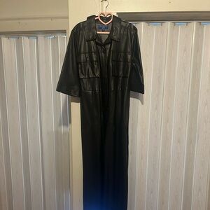 Apt 9 Cara Santana Black Faux Leather Jumper